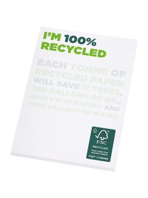 Quaderno riciclato A6 personalizzato. Fogli bianchi in carta