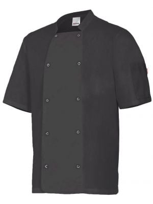 Bawełniane kurtki kucharskie z krótkim rękawem i zatrzaskami do personalizacji widoku 1