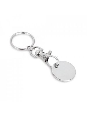 Llaveros con placa fido de metal con logo vista 1
