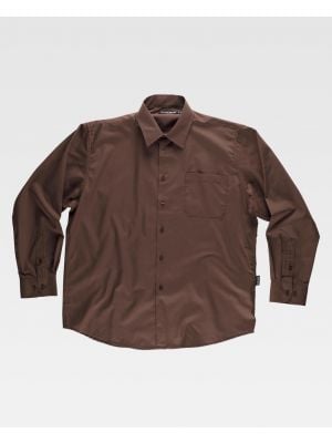 Camisas de trabajo workteam cuello clasico y un bolsillo de poliÃ©ster para personalizar vista 1
