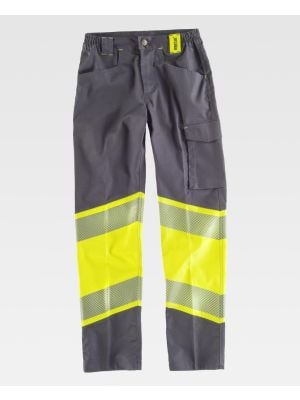 Pantalones reflectantes workteam tejido elastico bidireccional combinado de poliÃ©ster vista 1