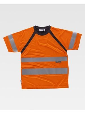 T-shirt riflettenti workteam abbinate mc in poliestere da personalizzare vista 1