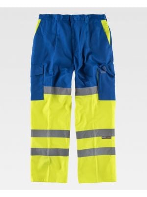 Pantaloni riflettenti della squadra di lavoro combinati con rinforzi in poliestere ad alta visibilità per personalizzare la vista 1