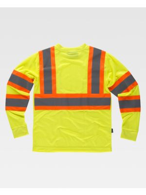 T-shirt da lavoro riflettente fluorescente riflettente ml in poliestere vista 1