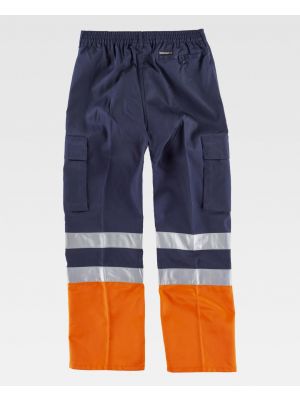 Pantaloni da lavoro riflettenti con rinforzi abbinati a poliestere ad alta visibilità vista 2