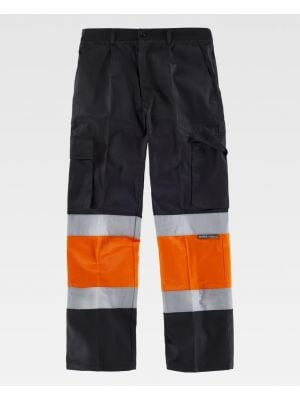 Pantaloni riflettenti Workteam abbinati ad alta visibilità e due tasche in poliestere a vista 1