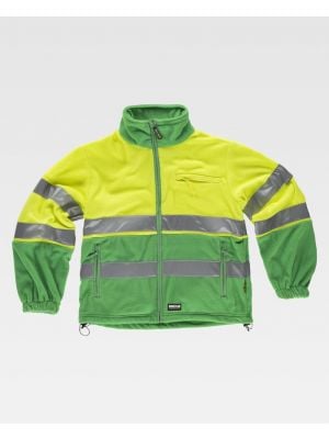 Reflektierende Jacken und Parkas aus Workteam-Fleece mit doppelt reflektierenden Polyesterbändern zur Personalisierung von Ansicht 1
