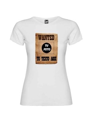 T-shirt branca de despedida de solteira Wanted Poster View 1