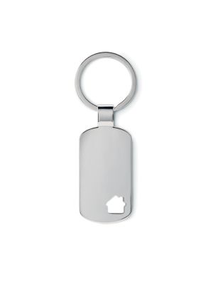 Personalisiertes Haus plus Schlüsselanhänger aus Metall mit Logo Ansicht 2