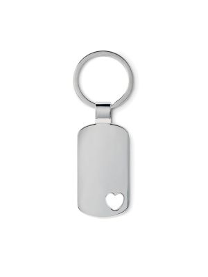Personalisierte Herz-Schlüsselanhänger aus Metall mit Werbeansicht 2