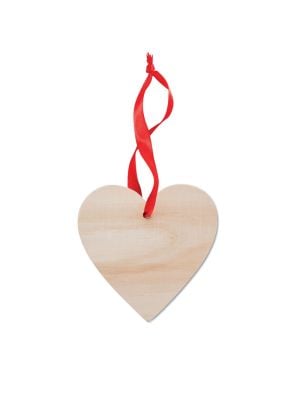 Vista de cabide de madeira em forma de coração wooheart de natal 1
