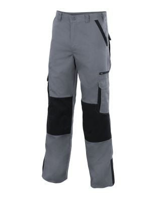 Pantalones de trabajo velilla bicolor multibolsillos plomo de algodon con logo vista 1