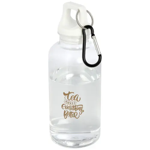 Bidón de 400 ml de plástico reciclado con mosquetón y certificación RCS