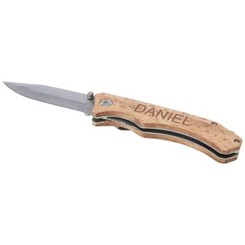 Couteau de poche en bois Dave avec clip de ceinture