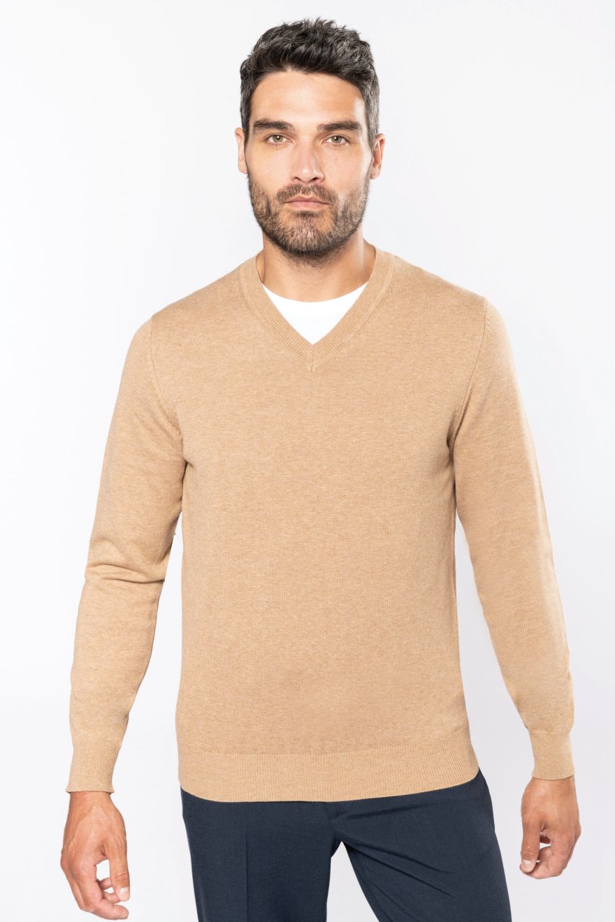 Premium-Pullover mit V-Ausschnitt Langärmel