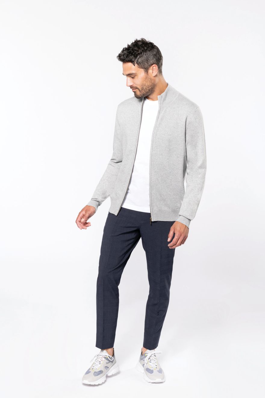 Premium strikket jakke med lynlås Lange ærmer
