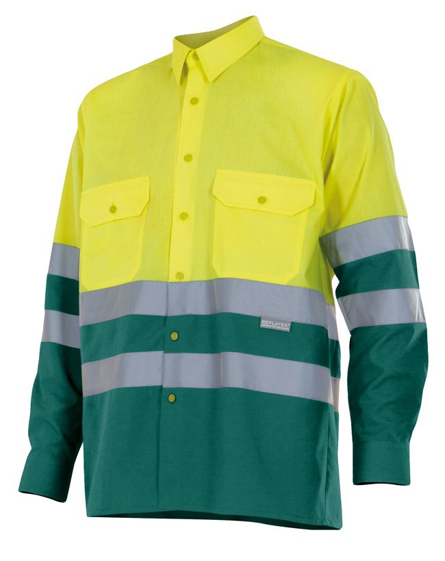 Camises reflectants velilla bicolor màniga llarga alta visibilitat 144 de cotó vista 1