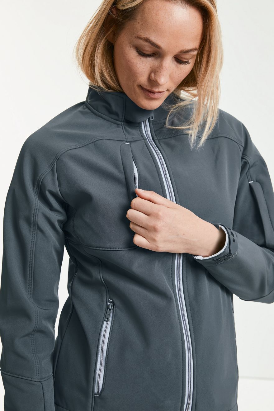 Langærmet Bionic-Finish® Softshell-jakke til kvinder
