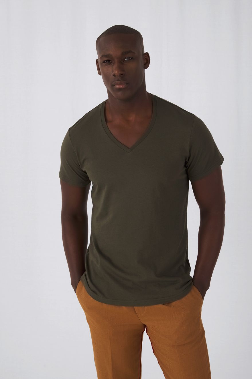 Mænds Inspire V-hals økologisk T-shirt kortærmet