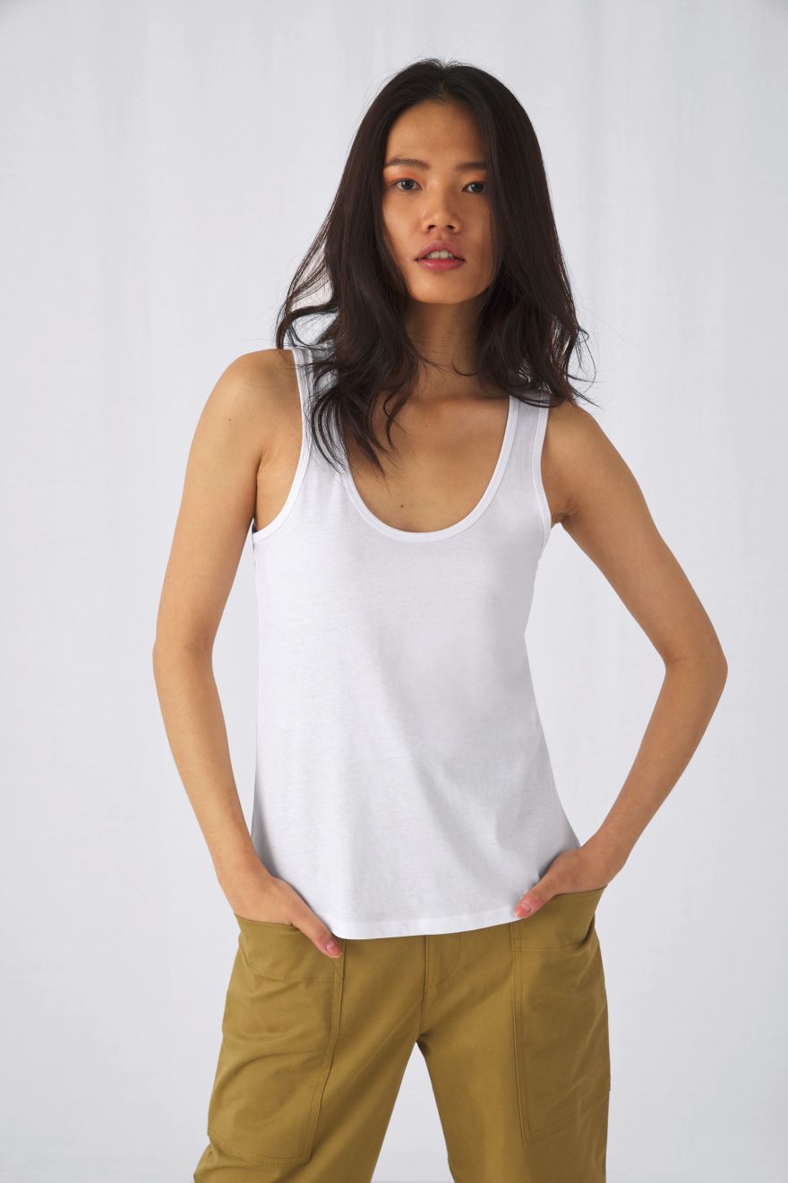 Inspire ermeløs økologisk T-skjorte ermeløs for kvinner