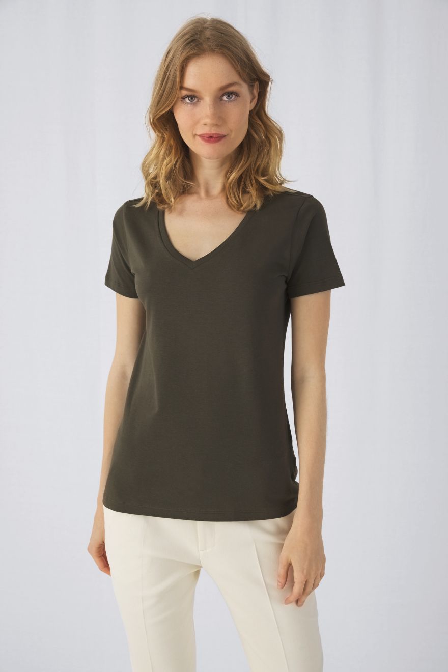 Økologisk Inspire T-shirt med kort ærmet V-hals til kvinder