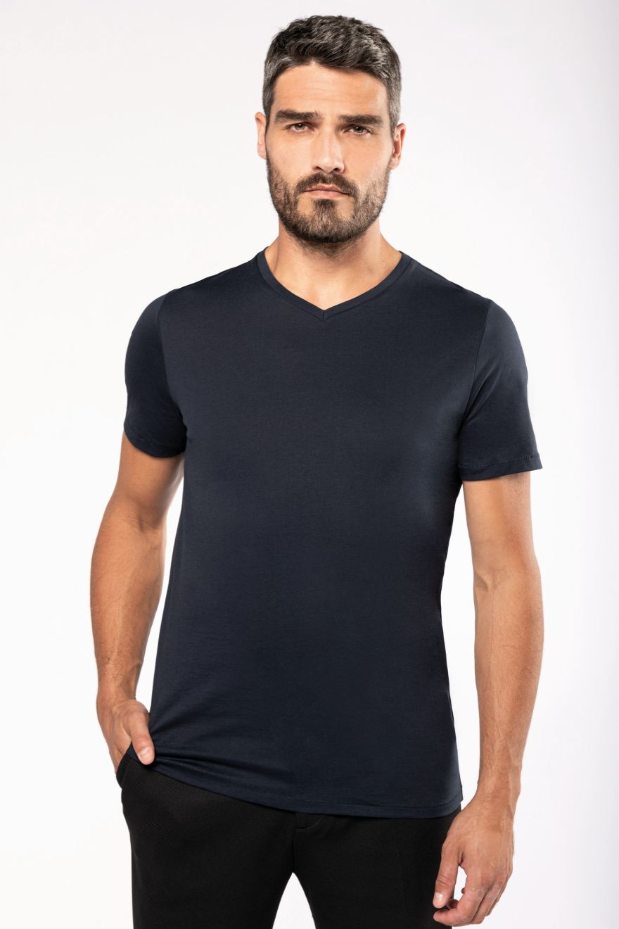 Herren-T-Shirt Supima® mit V-Ausschnitt und kurzen
