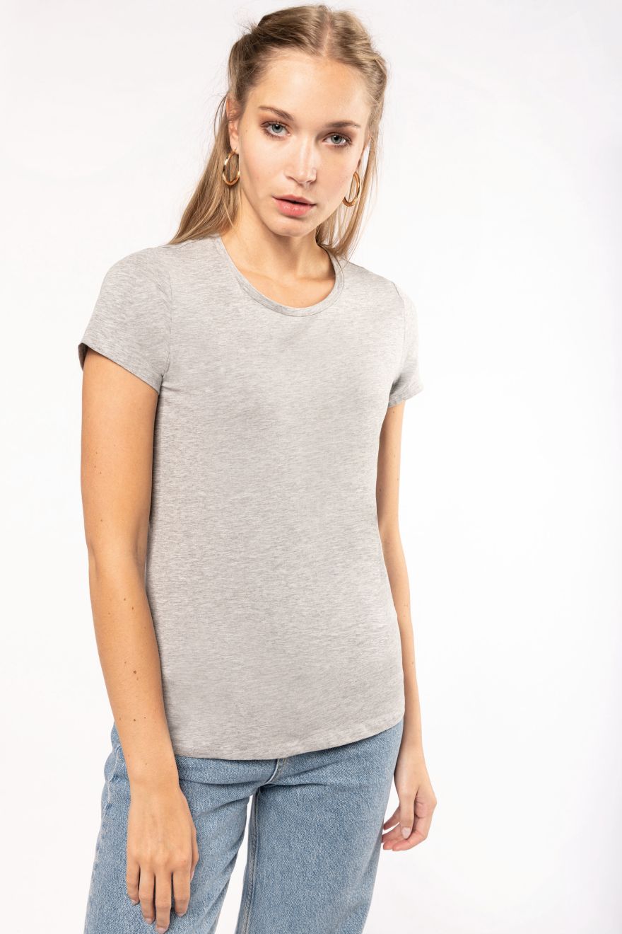 Kurzarm-Damen-T-Shirt mit Rundhalsausschnitt Kurzä