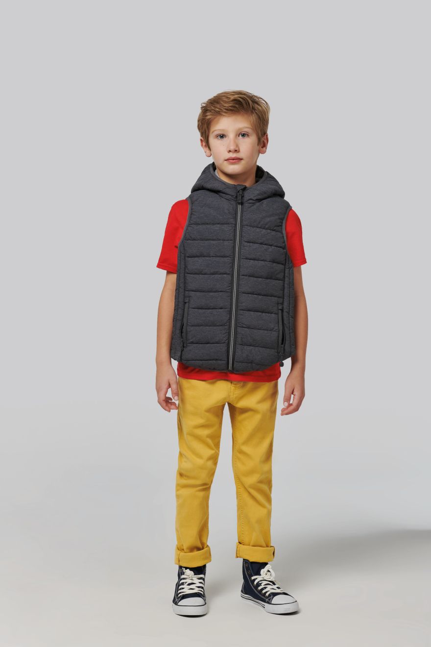 Dětská prošívaná vesta s kapucí bez rukávů
