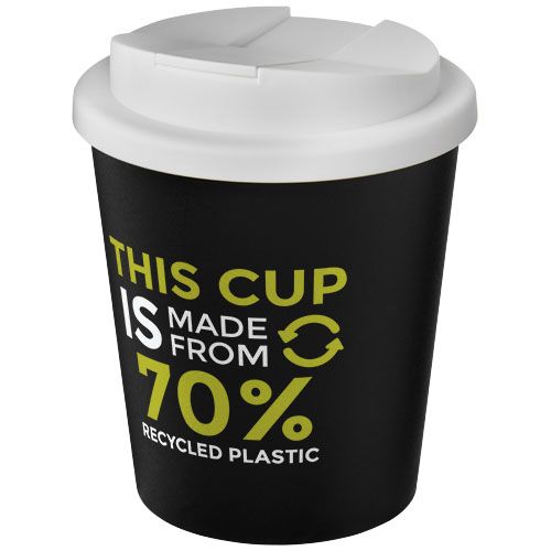 Publicitaire Gobelet recyclé Americano® Espresso Eco de 250 ml avec couvercle anti-déversement