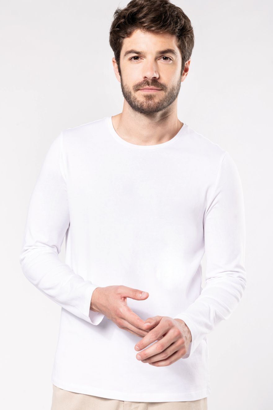 Pánske elastické tričko s dlhým rukávom s dlhým rukávom