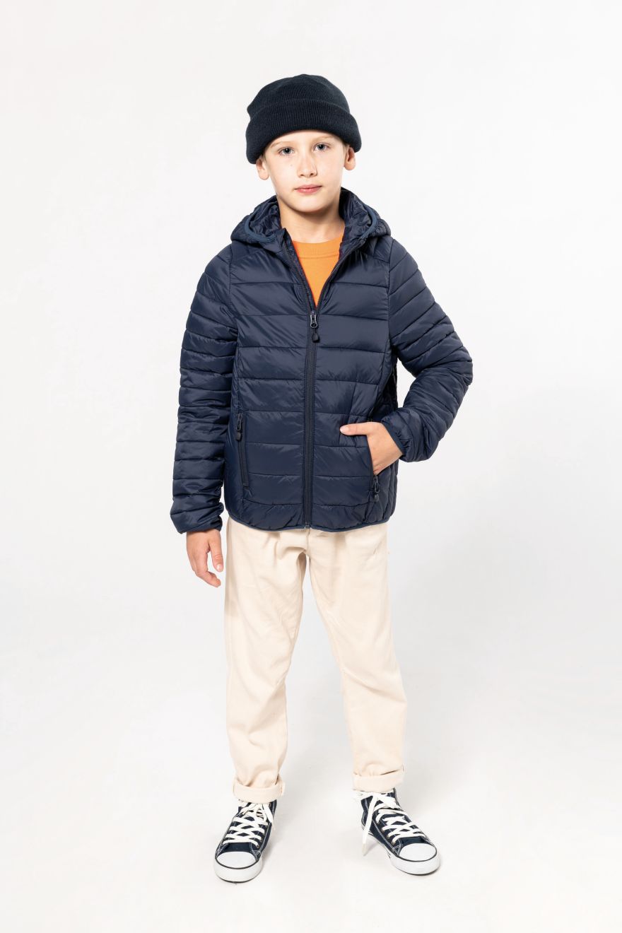 Dětská lehká vatovaná bunda s dlouhým rukávem a kapucí