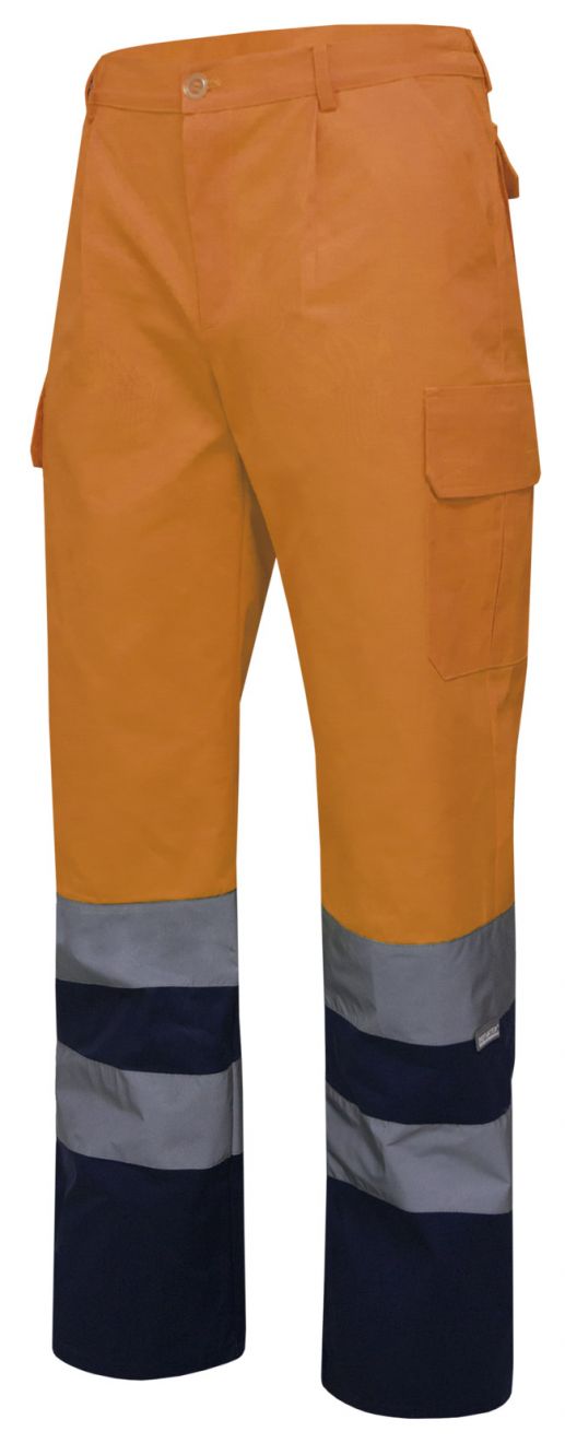 Pantalons reflectors velilla bicolor multibutxaques alta visibilitat de cotó per personalitzar vista 1