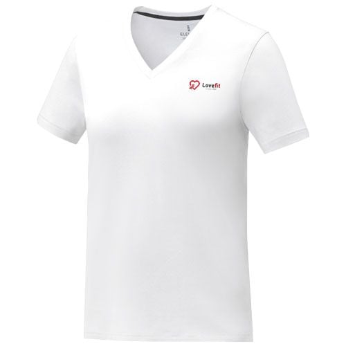 T-shirt publicitaire Somoto manches courtes col V femme