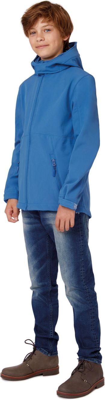 Softshellová bunda s kapucňou pre deti Dlhé rukávy