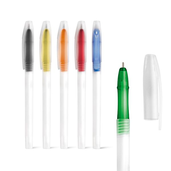 Einfache kugelschreiber lucy kunststoff mit werbung bilden 1
