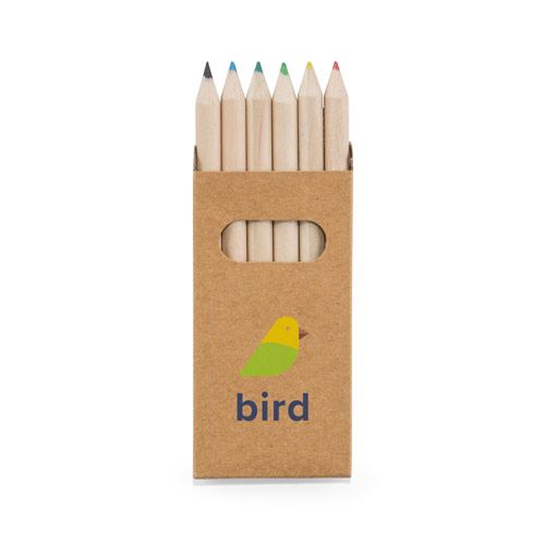 BIRD. Boîte avec 6 crayons de couleur