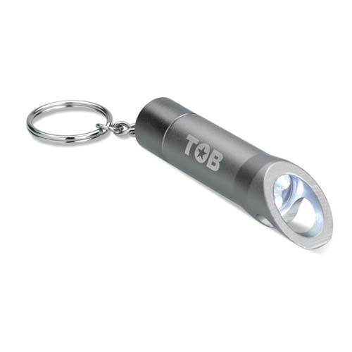 Led ficklampa med nyckelring och öppnare