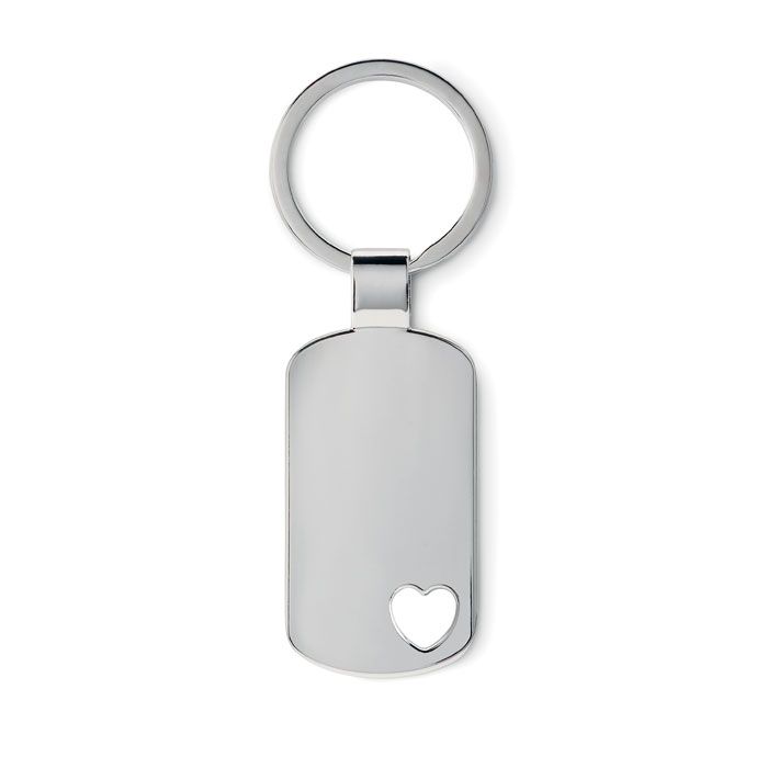 Personalisierte Herz-Schlüsselanhänger aus Metall mit Werbeansicht 2