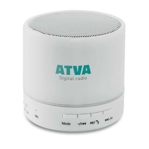 ROUND WHITE Altavoz circular Bluetooth LED