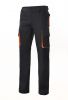 Pantalons de treball velilla bicolor multibutxaques 103004 de cotó negre taronja amb impressió vista 1