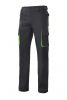 Pantalons de treball velilla bicolor multibutxaques 103004 de cotó negre verd llima amb impressió vista 1