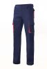 Pantalons de treball velilla bicolor multibutxaques 103004 de cotó blau marí vermell amb impressió vista 1
