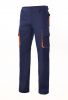 Pantalons de treball velilla bicolor multibutxaques 103004 de cotó blau marí taronja amb impressió vista 1