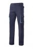 Pantalons de treball velilla bicolor multibutxaques 103004 de cotó blau navy celeste amb impressió vista 1
