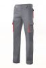 Pantalons de treball velilla bicolor multibutxaques 103004 de cotó gris vermell amb impressió vista 1