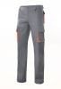 Pantalons de treball velilla bicolor multibutxaques 103004 de cotó gris taronja amb impressió vista 1