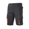 Pantalons de treball velilla bicolor multibutxaques de cotó negre taronja amb impressió vista 1
