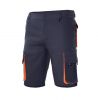 Pantalons de treball velilla bicolor multibutxaques de cotó blau marí taronja amb impressió vista 1