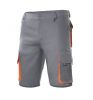 Pantalons de treball velilla bicolor multibutxaques de cotó gris taronja amb impressió vista 1