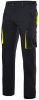 Pantalons de treball velilla stretch bicolor multibutxaques de polièster negre groc fluor amb impressió vista 1